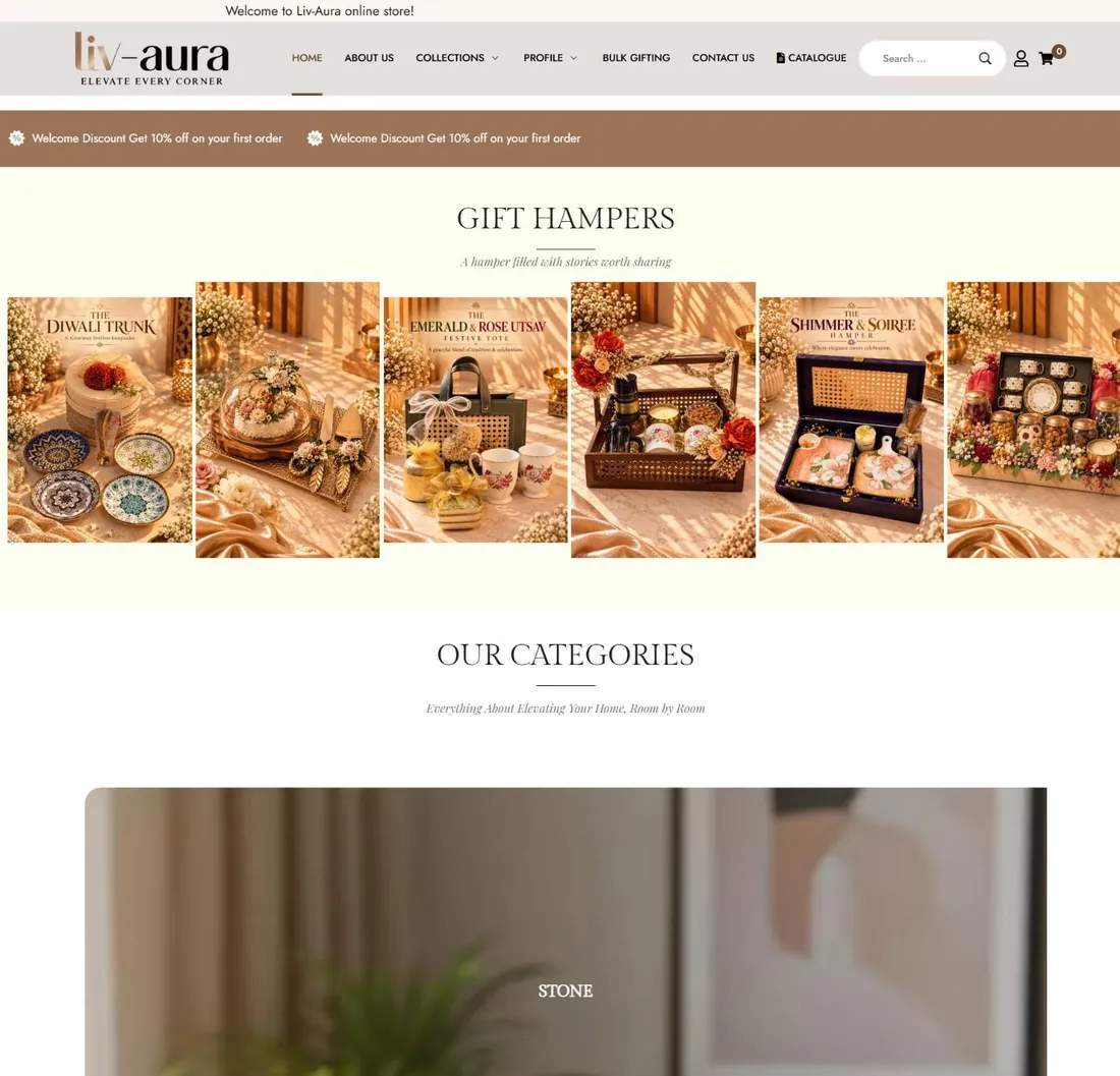 Liv-Aura website home page